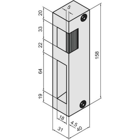 Gâche électrique en applique - bronze pour menuiseries métalliques - type M 40 main droite - MÉTALUX