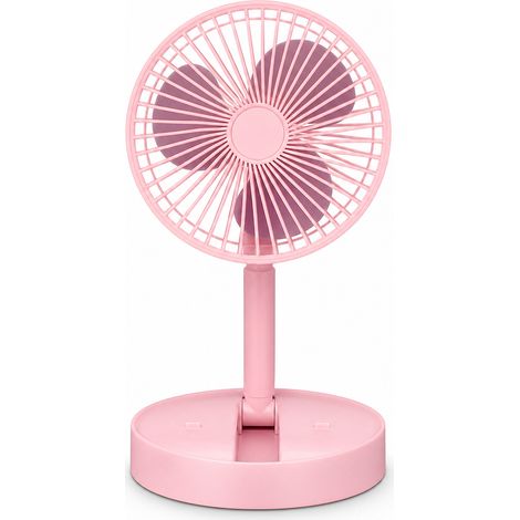 Portable USB foldable and telescopic fan 3 speeds pink (1/5)