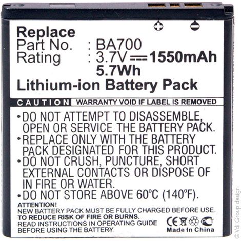 NX - Batterie téléphone, smartphone, GSM pour Sony Ericsson 3.7V 1550mAh - BA700 (1/4)