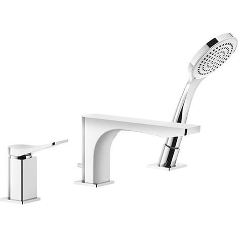Gessi Rilievo, mezclador de borde de bañera de tres orificios,