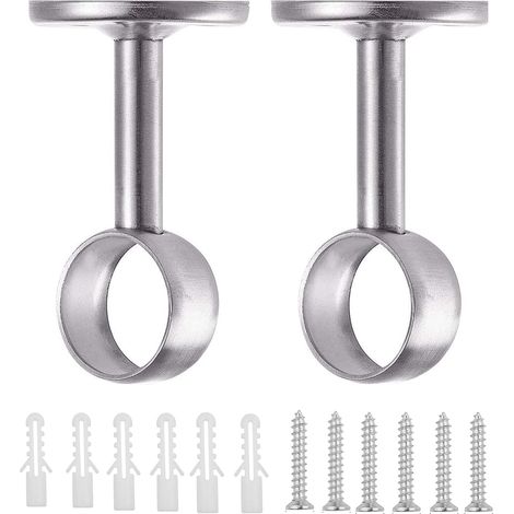 Stück Gardinenstangenhalterungen aus Edelstahl, 25-mm-Gardinenbefestigungshalterung, Deckengardinenstange mit Schrauben für Gardinenstangen, Garderobenständer, Hängeschränke (1/5)