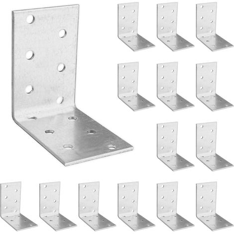 15 Équerre d'assemblage, Acier galvanisé 2mm, 60x60x40mm, Trou Ø5mm, Fixation angle droit