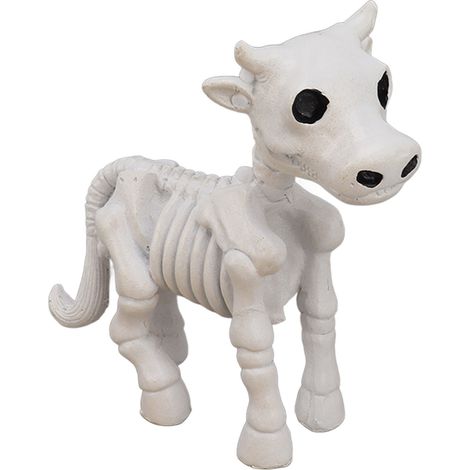 Décoration d'Halloween : squelette de vache - Statue de squelette de vache en résine imperméable, amusante et innovante, pour jardin ou terrasse.