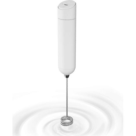 Mousseur à lait portable, mousseur à lait électrique pour café, blanc-- (1/5)
