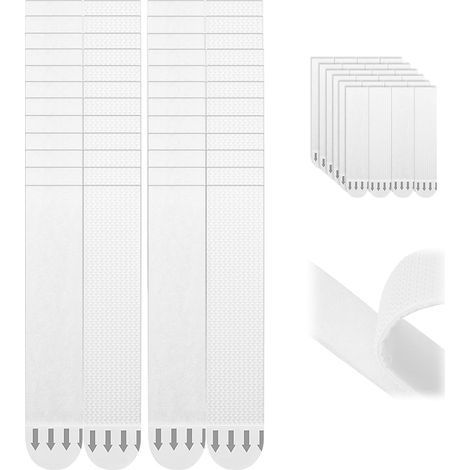 Accroche Tableau Sans Percer, 24 Paires (48 Bandes) Languettes Accroches Tableaux Adhésif, Attache Cadre Sans Percer Amovibles, Fixation Murale Bandes de Suspension aux Cadres, Posters, Décorations (1/5)