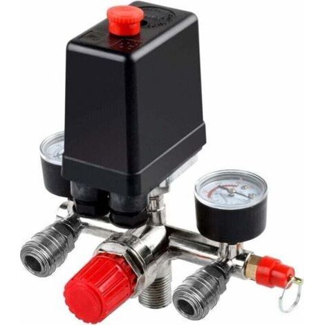 Durable Air Compressor Pump Pressure Switch with Valve Control Regulators Gauge (1/4)