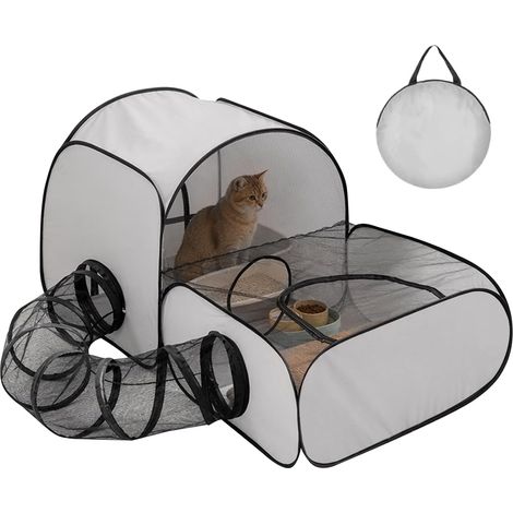 Enclos portable pour animaux de compagnie avec tunnel pliable pour chats et chiens (1/5)