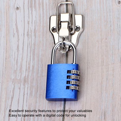 Cadenas à Combinaison Numérique - Bleu - Sécurité Élevée - Facile à Utiliser (1/5)