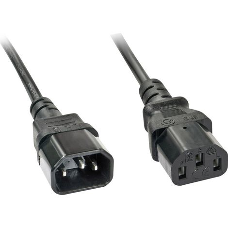 LINDY Strom Verlängerungskabel Deluxe [1x Kaltgeräte-Stecker C13 - 1x Kaltgeräte-Buchse C14] 5.00 m