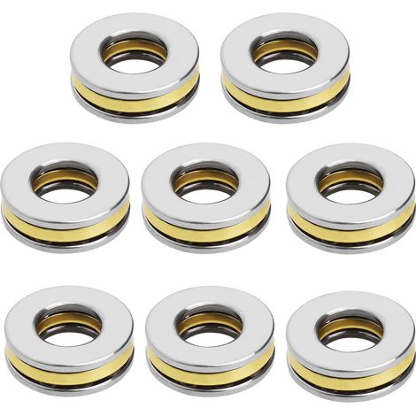 8pcs F8-16M Ball Thrust Bearings 8mmx16mmx5mm Chrome Steel Single Way Miniature High Precision Flat Steel Bearings Set (1/5)