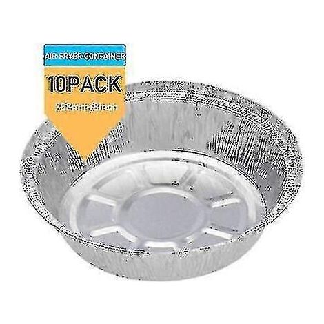 Lot de 10/50 plateaux ronds en aluminium pour friteuse à air chaud, boîtes en aluminium pour la maison-10PCS (1/5)