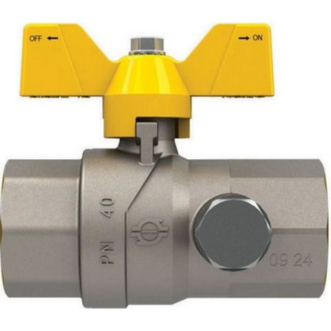 VALVOLA A SFERA GAS CON FARFALLA FUTURGAS FF 3/4&quot Con attacchi di pressione G1/4″