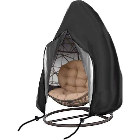 Jardin Rotin Osier Fauteuil Sièges Suspendu Imperméable Housse Meuble avec Fermeture éclair - Housse de Protection pour œufs Chaise - Couverture en 210D Oxford Polyester PVC Revêtement (1/5)