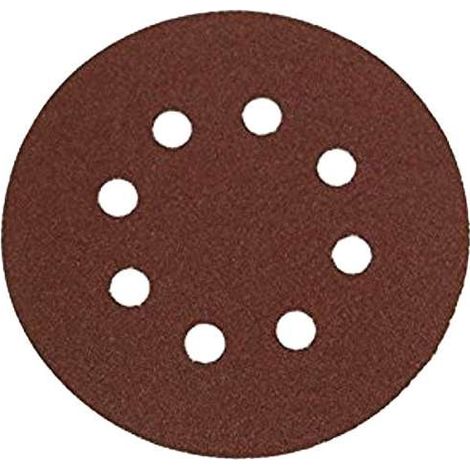 DISCO ABRASIVO FIBRATO VELCRATO 8 FORI IMPERIAL - MM 125X22,2 GRANA 120 CF=PZ 100 - 1 confezione (1/4)