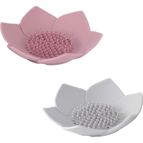 2pcs Savon Dish Bar Savon Porte-Savon Étui Silicone Savon Plateau Économiseur Porte-éponge Savon Draineur Savon Plats for la Salle de Bain Douche Cuisine Decor de la Baignoire-Ensoleillé (1/5)