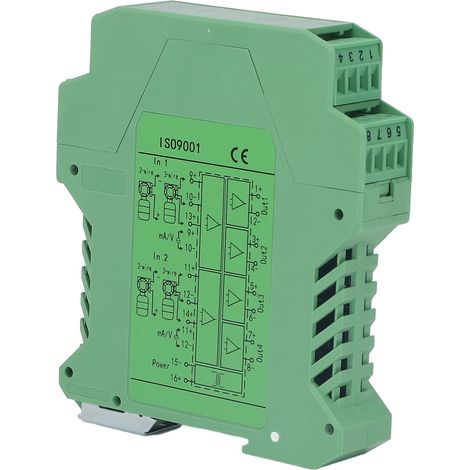 Convertisseur de signal 24V CC 2 entrées 4 sorties régulateur de courant continu transmetteur pour détection automate 0-5V (1/5)