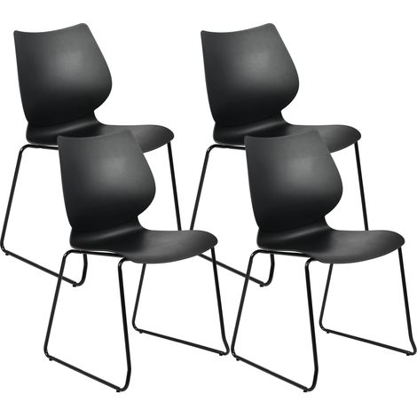 4er Set Stapelstühle Houma schwarz (1/5)
