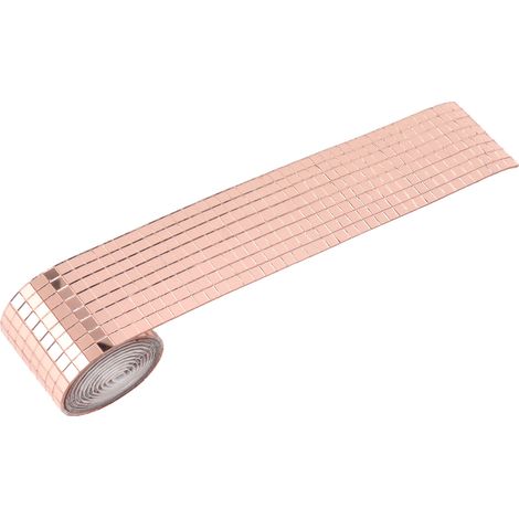 Lot de 1600 autocollants mosaïque miroir carrés adhésifs en fibre de verre pour déco maison or rose (1/5)