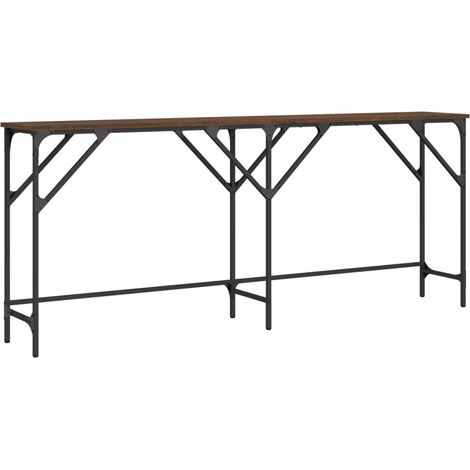 Table console chêne marron 180x29x75 cm bois d'ingénierie vidaXL (1/5)