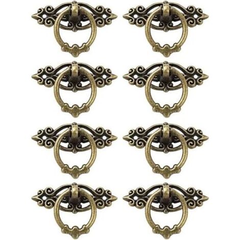 Poignee de Meuble,8Pcs Placards Bouton de Meuble,Bouton de Poignée,Poignée Tirage,PoignéEs Vintage,Antique Meubles Décor Pull, AdaptéEs Aux Portes, FenêTres, Armoires, Tiroirs, Cuisines (1/4)