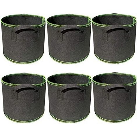 Lot de 6 sacs de culture respirants en nontissé avec poignées pour légumes, fleurs, vanille et fraise. (1/5)