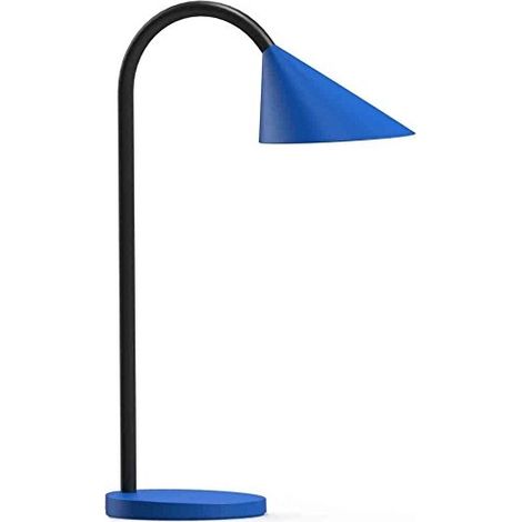 Lampara de escritorio unilux sol led 4w brazo flexible abs y metal azul base 14 cm diametro