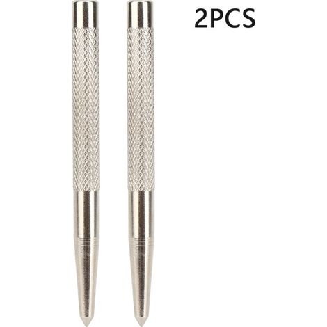 Punch Central, Outil de Punch en Métal 2pcs Positionnement Central effilé Haute dureté 45 en Acier Impact de la Force Force Outils Marque Trous Métal pour Bois, Plastique, Verrerie. (1/5)