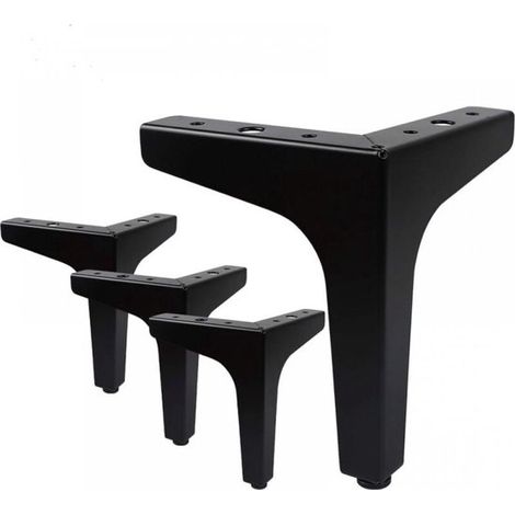 4 piedini per mobili, piedini per divano, piedini per piccoli mobili, neri, 15 cm, in ferro, triangolari, piedini per divano TV, piedini per mobile TV, cassetti, comodini (1/5)