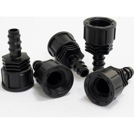 Raccord Femelle Cannelé - Pour Tuyau Goutte À Goutte Ø16 mm - Filetage 3/4 Pouces - Irrigation Jardin Potager - Lot De 5 (1/5)
