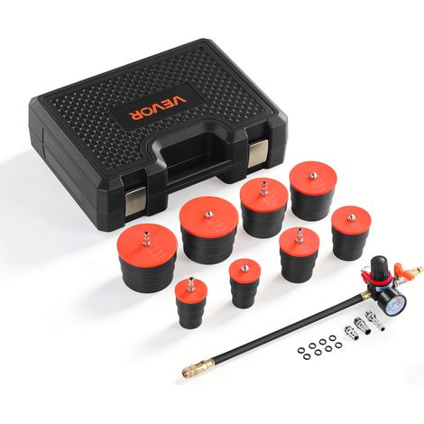 VEVOR Kit de Prueba de Fugas de Turbocompresor, Rango de Manómetro de Válvula de 0 a 80 PSI, Juego de Comprobadores de Fugas para Sistemas Turbo con 4 Pares de Acopladores y Conexiones de Aire (1/5)