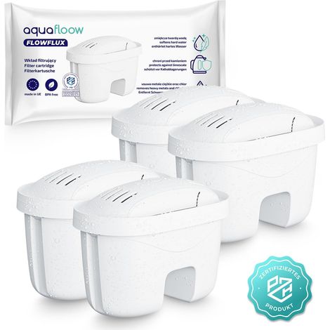 Cartouche Filtrante pour l’Eau 4 Pièces Compatible Laica Bi-Flux, Brita Maxtra Filtre avec Charbon Actif et Résine échangeuse d'ions, Réduction du Calcaire, du Chlore (1/5)