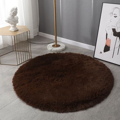Tapis Rond - 100 cm - Fibres Longues Douces - Fond Anti-dérapant - Pour Chambre À Coucher Et Nursery - 1 Pièce (1/5)