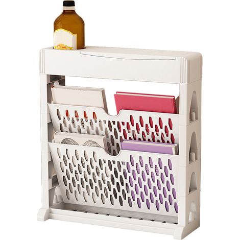 Étagère à livres de rangement, petite bibliothèque, grande capacité, accès facile, idéale pour le salon ou la chambre, simple rangée, 2 niveaux, blanche. (1/5)