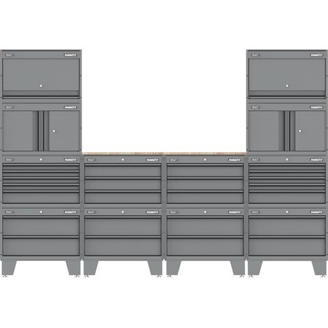 Sealey APMSCCOMBO1 Superline PRO Storage System with Rubber Wood Worktop 2.7m