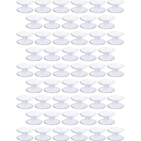 50 Pièces - Ventouses Bifaces - 20 mm - Ventouse en Plastique - Ventouse Multifonctionnelle - Ventouses Transparentes - Planche à Vide Biface - Pour Cuisine, Salle de Bain, Miroir - Ventouses pour Fen (1/5)