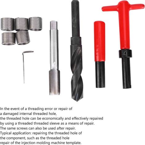Kit de réparation de filetage 10 pièces, clé dynamométrique en acier inoxydable, insert fileté pour voiture M18x1,5 (1/5)