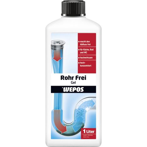 Wepos Rohrfreigel für Küche und Bad 1 l Rohrreiniger Rohrreinigung Rohrfrei Gel