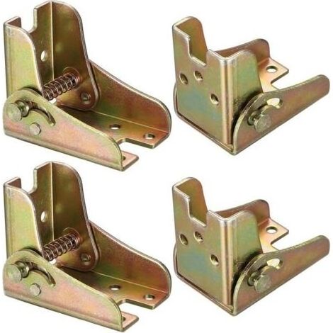 4 x Pieds de Table Rabattables avec Verrouillage, Pied de Table Pliable de 90 Degrés Auto-verrouillage, Support de Verrouillage Pliable, Charnière Rabattable pour Plateaux de Table, Lits, Armoires (1/4)