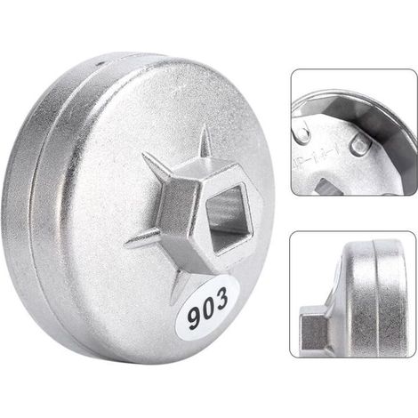 74-mm-Ölfilterschlüssel mit 14 Zähnen, Ölfilter-Ausbauwerkzeug, 903-Silberaluminium, geeignet für Originalausrüstungsfahrzeuge (1/4)