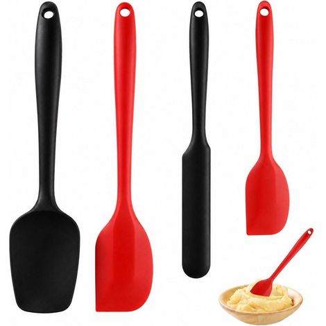 4er Silikon Spatel Set, Hitzebeständig bis 180°C, Antihaft Backhelfer