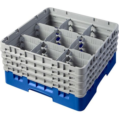 Casiers de lavage - 9 compartiments verres - Haut max 21.5 cm - 50 x 50 x 26.7 cm - Lot de 2 - Cambro