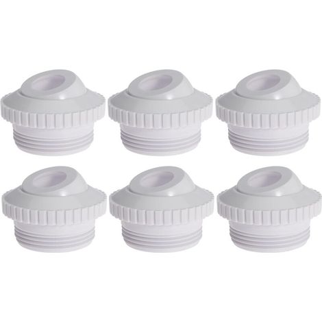 Six Pack 3/4" Pool Spout Opening for Hayward SP1419D, Directional Flow Ball Inlet Fitting, Hydrostream Return Spout with 1-1/2" MIP Thread (Spout-E6) (1/5)