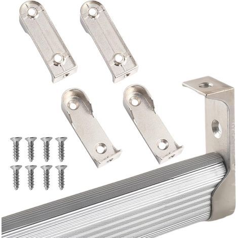 4 Pièces - Support Tringle - Barre Penderie - Alliage De Zinc Nickelé Pour Dressing Ovale + Fixation Stable Armoire Chambre + Argenté + 2,5x3cm (1/5)