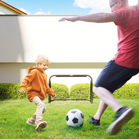 Mini Porterías de Fútbol Plegables Set de 2 Porterías de Exterior para Niños y Adultos 90x36x60 cm Negro (1/5)