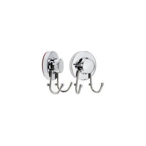Set di 2 ganci a ventosa - Per bagno e cucina - Acciaio inossidabile - Resistente all'acqua e alla ruggine - Carico massimo 6 kg - Crezuo