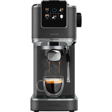 Cecotec – Cafetière expresso manuelle 20 bars – Écran tactile – Buse vapeur orientable – Réservoir 1,2L pour cafés personnalisés