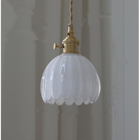 Rétro Lustre Suspendu Intérieur en Verre, 12cm E27 Vintage Suspension Luminaire pour Restaurant Salon Chambre Cuisine Bar Couloir Salle (Sans Ampoule) (1/4)