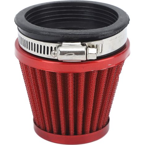 Filtre à air de 60 mm à fixation par collier, protection moteur, filtre d'admission d'air pour moto tout-terrain, quad, VTT, rouge (1/5)
