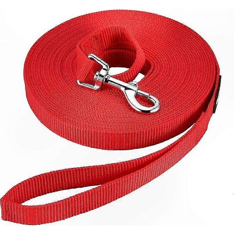 10 m lange rote Nylon-Hundeleine, freihändige Leine, ideal zum Laufen, Spazierengehen und Hundetraining. (1/5)