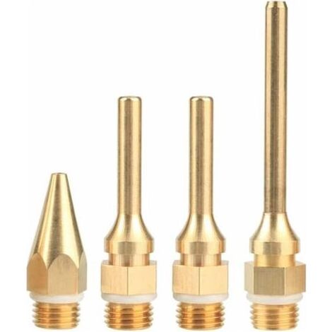 Kit de 4 Pièces Buse de Pistolet à Colle Chaude en Cuivre, Buses Interchangeables de Diamètre de Filetage 10,8mm Outil Accessoire de Remplacement pour Pistolet Thermofusible (1/4)